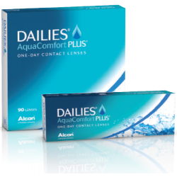 Gamme des lentilles Dailies Aquacomfort plus : boîte de 30 lentilles et 90 lentilles